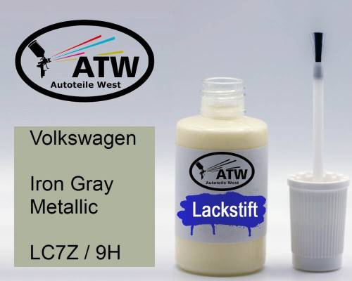 Volkswagen, Iron Gray Metallic, LC7Z / 9H: 20ml Lackstift, von ATW Autoteile West.